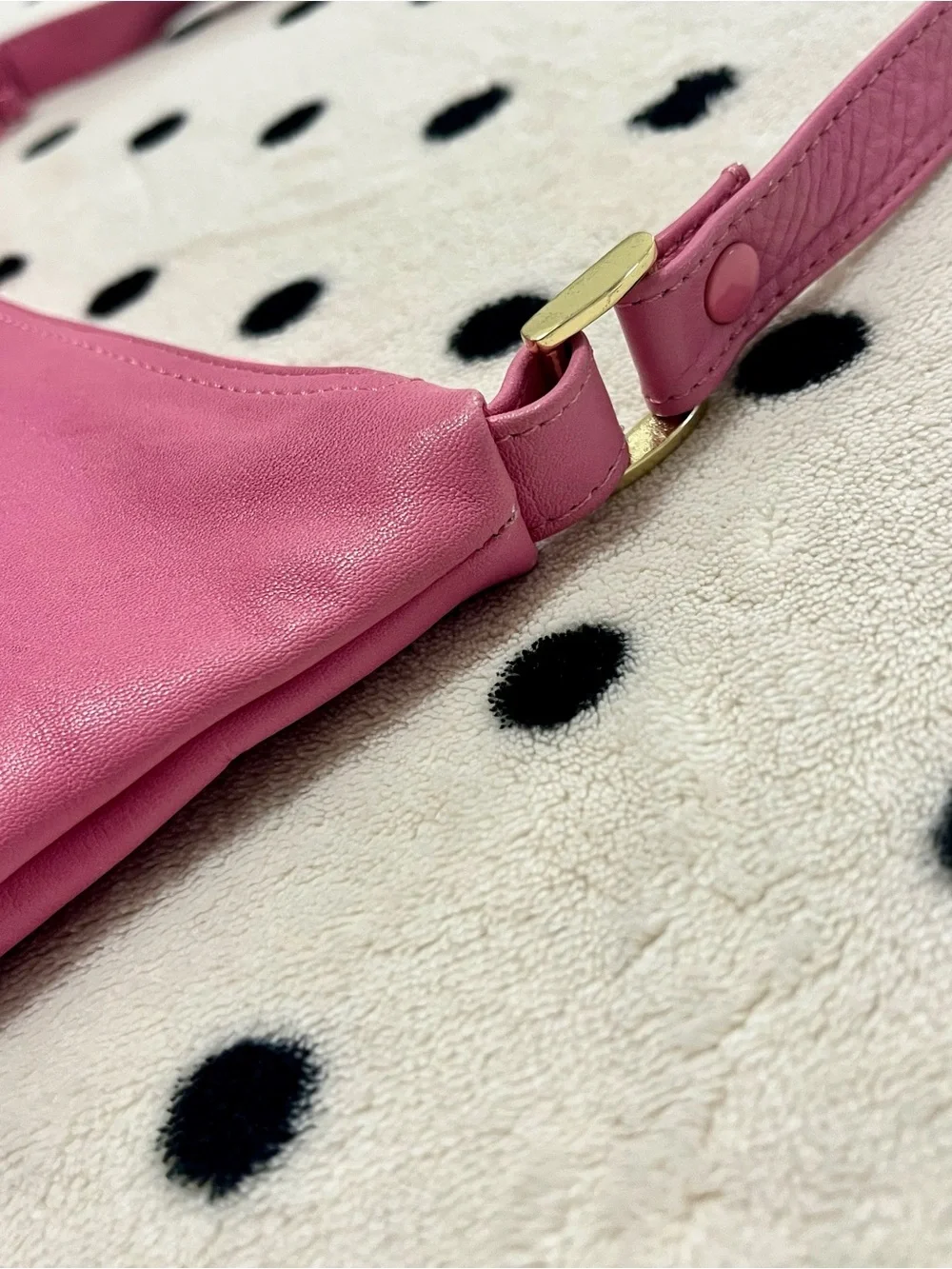 NWT Vintage Pioneer Handbags Pink Leather Crescent Hobo Shoulder Bag